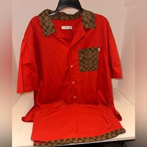 Coach shirt/short set XL
